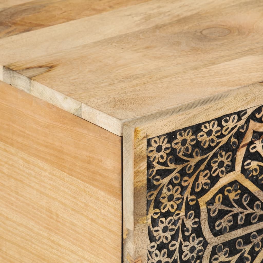 Tavolino da Salotto 80x50x40 cm Legno Massello di Mango | homemem39
