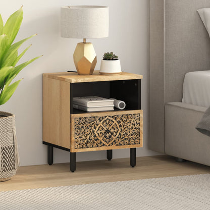 Comodino 40x33x46 cm in Legno Massello di Mango | homemem39