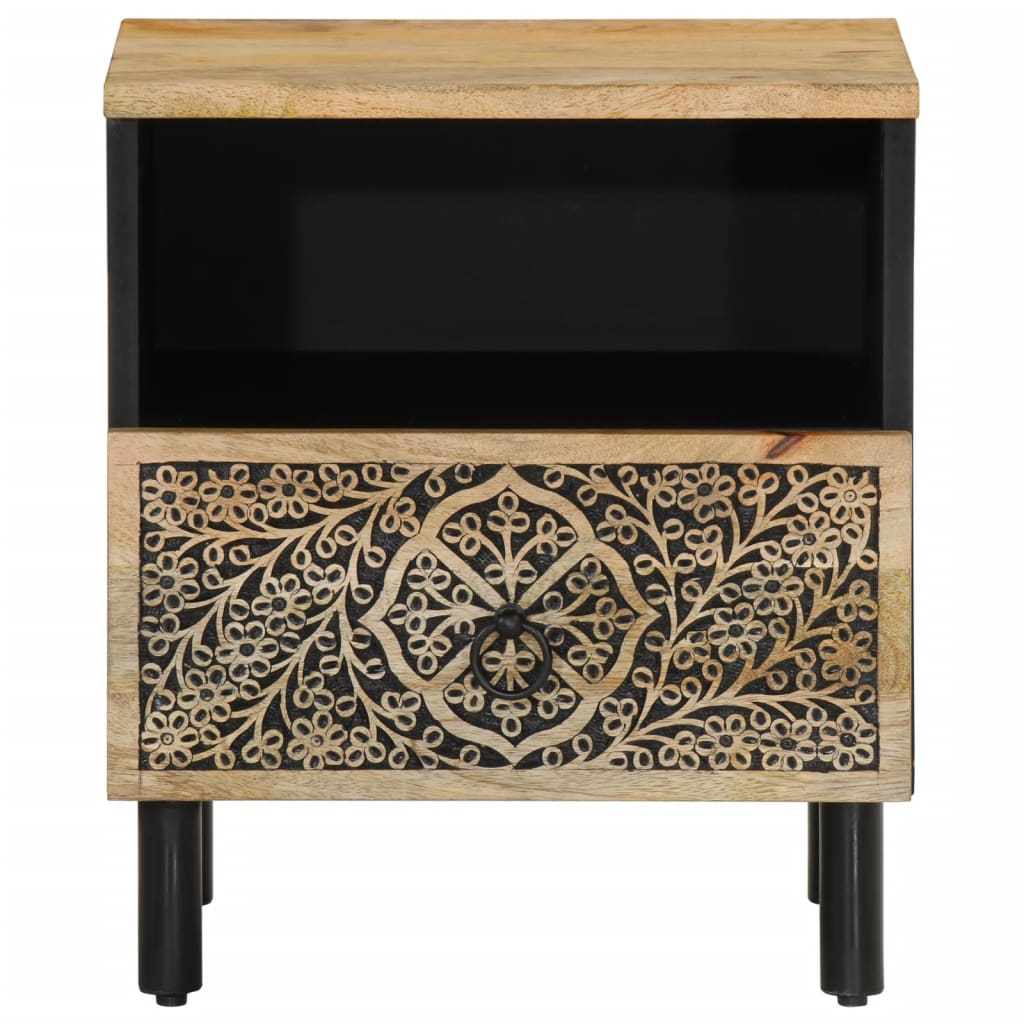 Comodino 40x33x46 cm in Legno Massello di Mango | homemem39