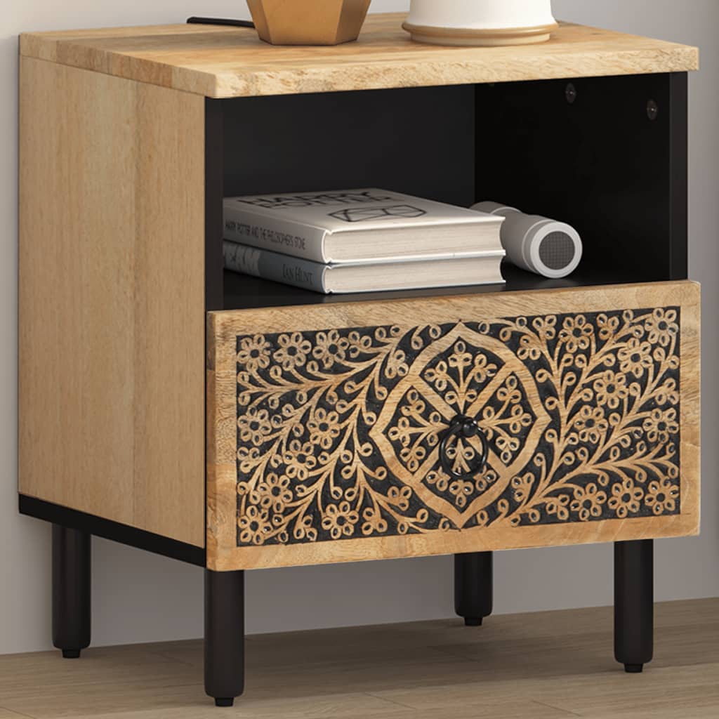 Comodino 40x33x46 cm in Legno Massello di Mango | homemem39