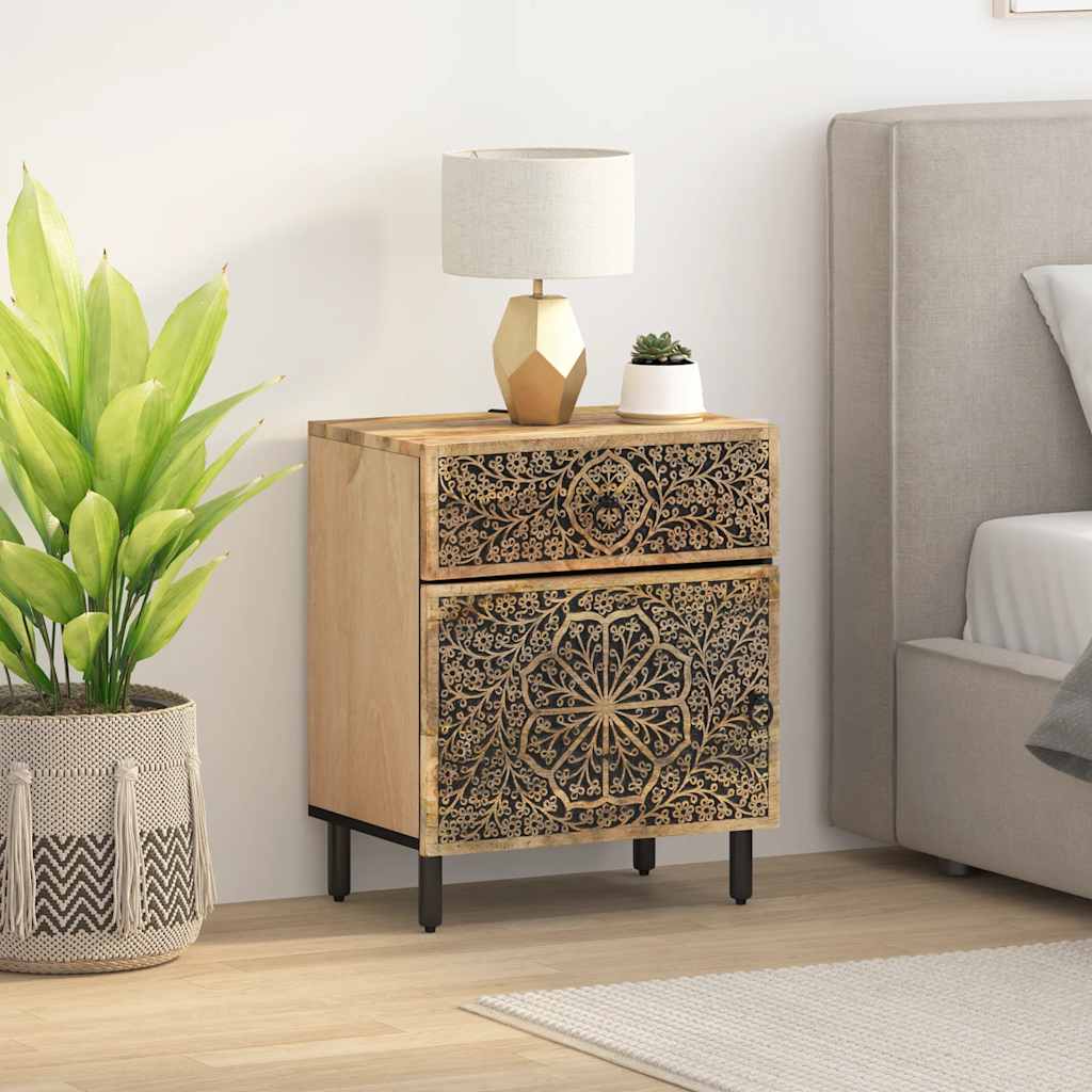 Comodino 50x33x60 cm in Legno Massello di Mango | homemem39