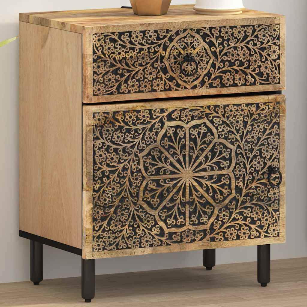 Comodino 50x33x60 cm in Legno Massello di Mango | homemem39