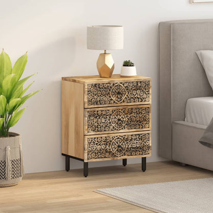 Comodino 50x33x60 cm in Legno Massello di Mango | homemem39
