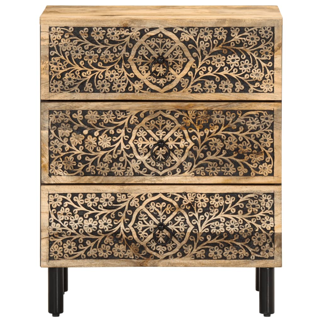 Comodino 50x33x60 cm in Legno Massello di Mango | homemem39
