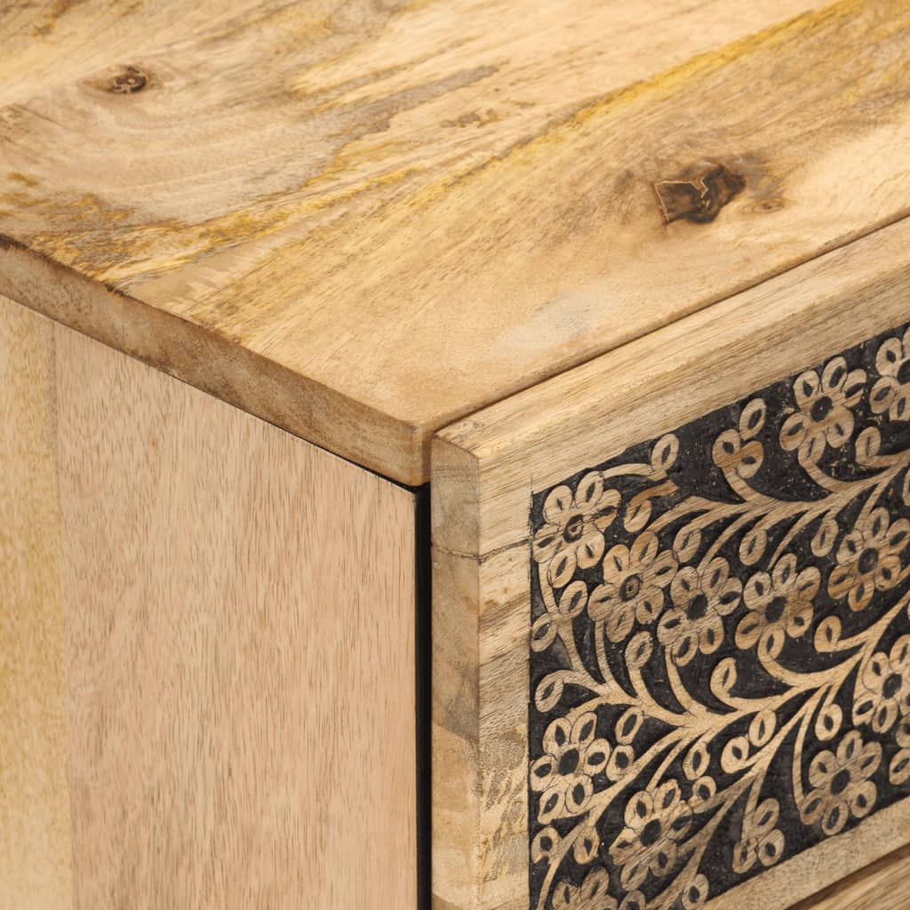 Comodino 50x33x60 cm in Legno Massello di Mango | homemem39