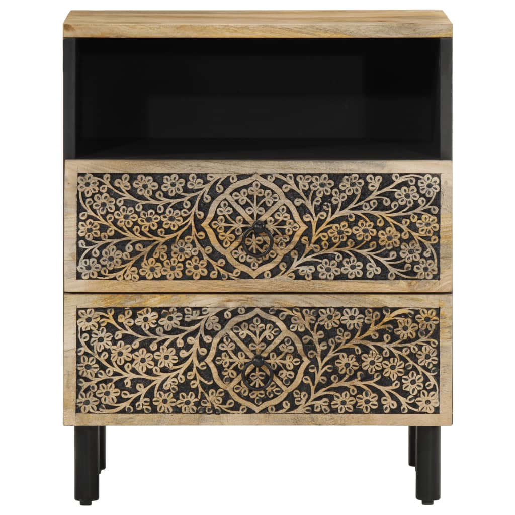 Comodino 50x33x60 cm in Legno Massello di Mango | homemem39
