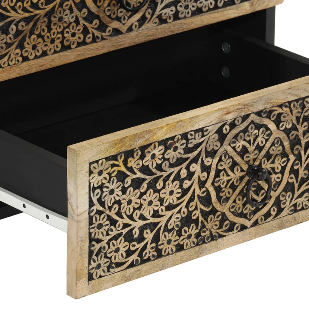 Comodino 50x33x60 cm in Legno Massello di Mango - homemem39