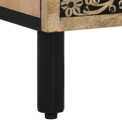 Comodino 50x33x60 cm in Legno Massello di Mango - homemem39