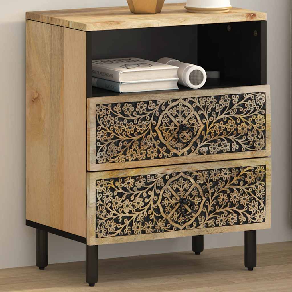 Comodino 50x33x60 cm in Legno Massello di Mango | homemem39