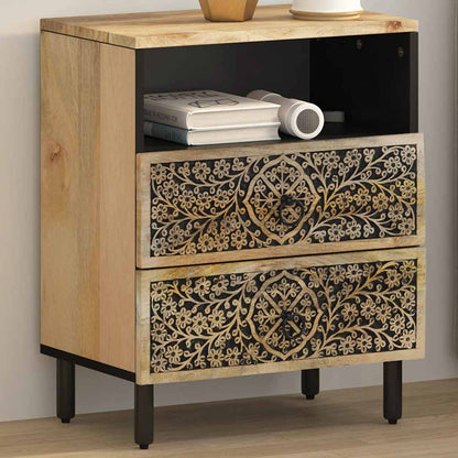 Comodino 50x33x60 cm in Legno Massello di Mango | homemem39