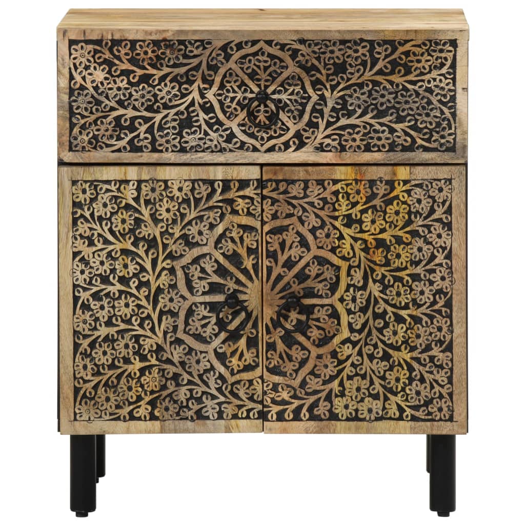 Comodino 50x33x60 cm in Legno Massello di Mango