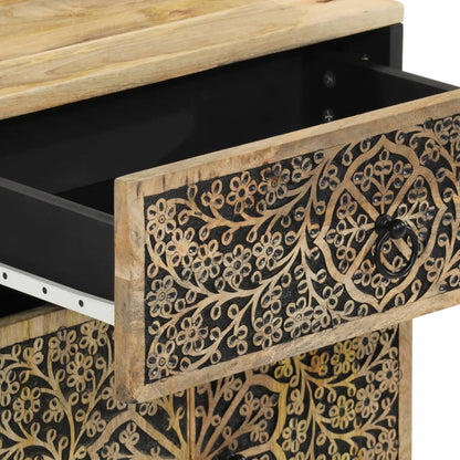 Comodino 50x33x60 cm in Legno Massello di Mango