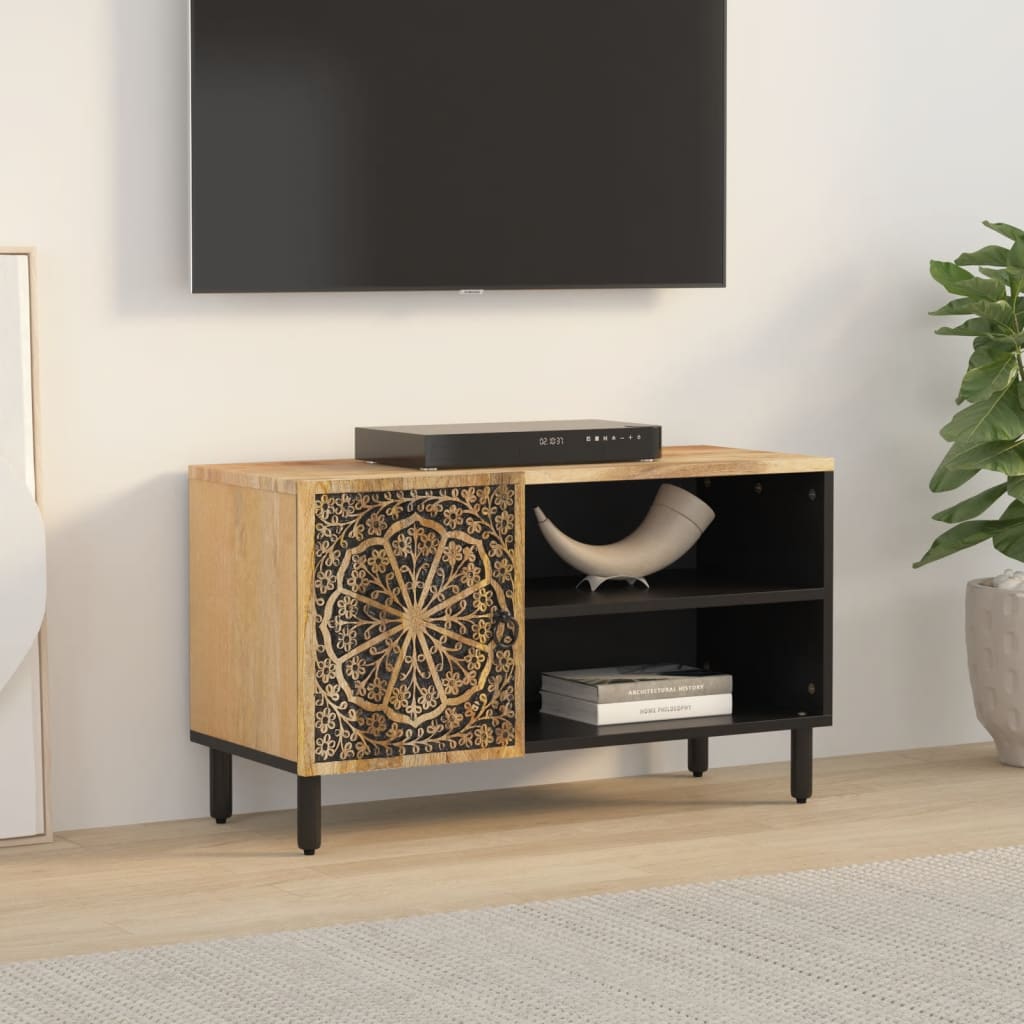 Mobile Porta TV 80x31x46 cm in Legno Massello di Mango | homemem39