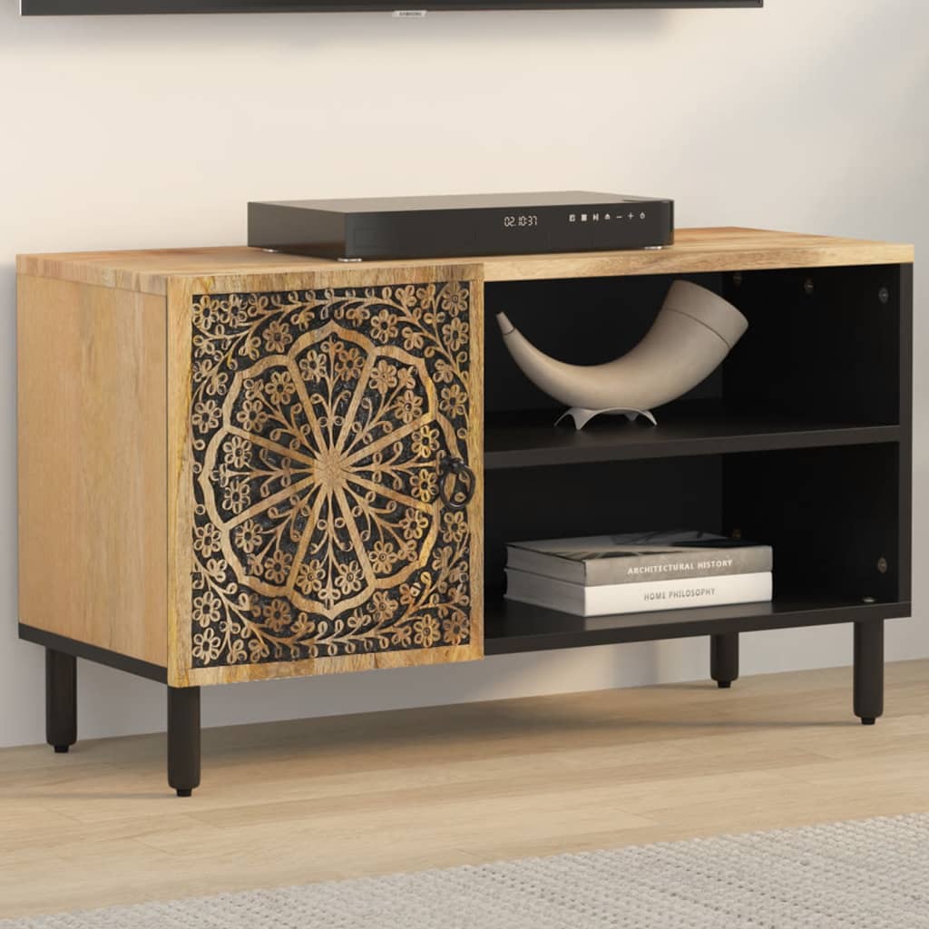 Mobile Porta TV 80x31x46 cm in Legno Massello di Mango | homemem39