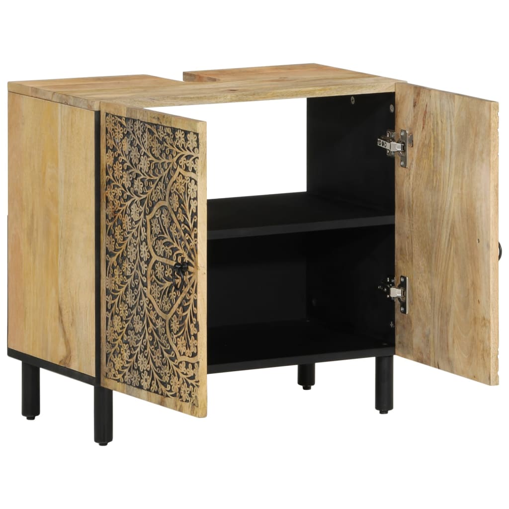Mobile Lavabo da Bagno 62x33x58cm in Legno Massello di Mango | homemem39