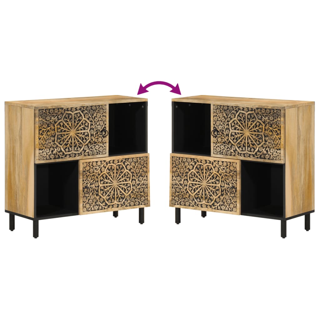 Credenza 80x33x75 cm in Legno Massello di Mango