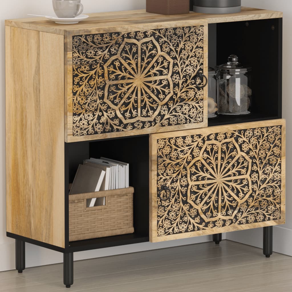 Credenza 80x33x75 cm in Legno Massello di Mango - homemem39