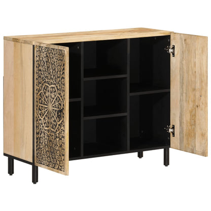 Credenza 90x33x75 cm in Legno Massello di Mango - homemem39