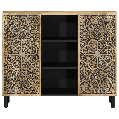 Credenza 90x33x75 cm in Legno Massello di Mango