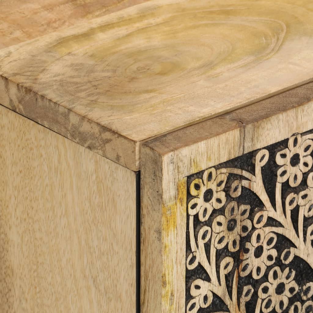 Credenza 90x33x75 cm in Legno Massello di Mango