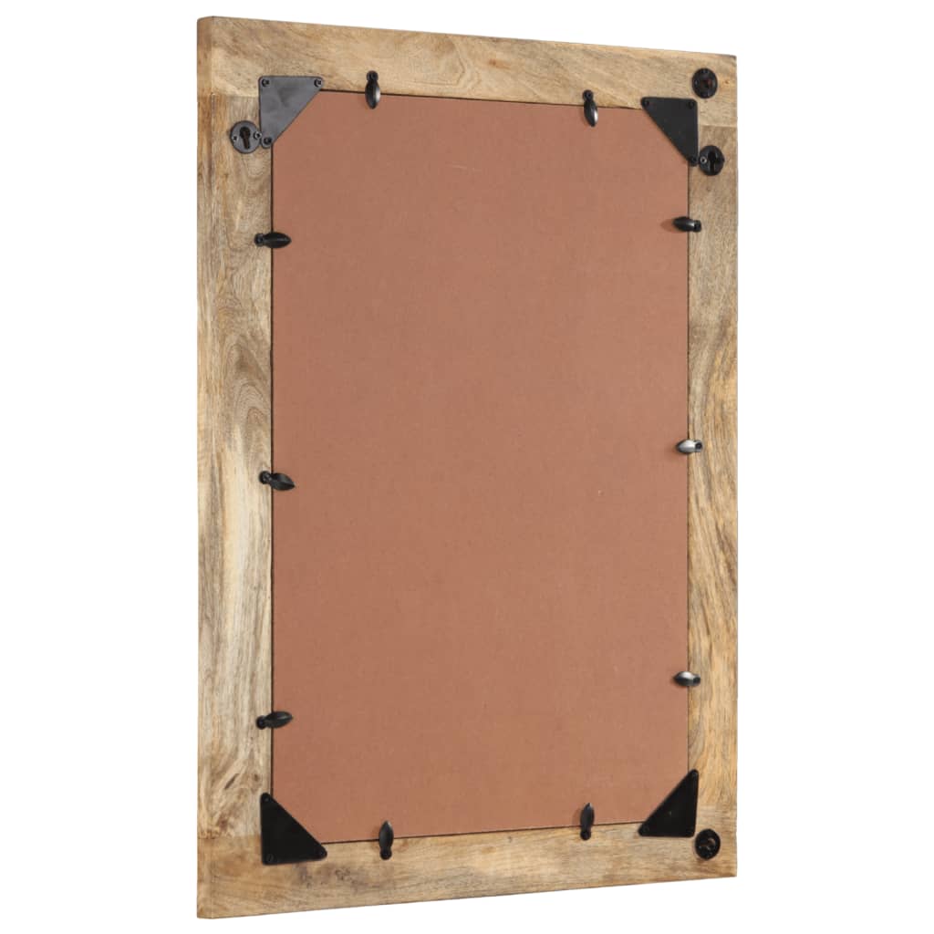 Specchio da Bagno 50x70x2,5 cm Legno Massello di Mango e Vetro | homemem39