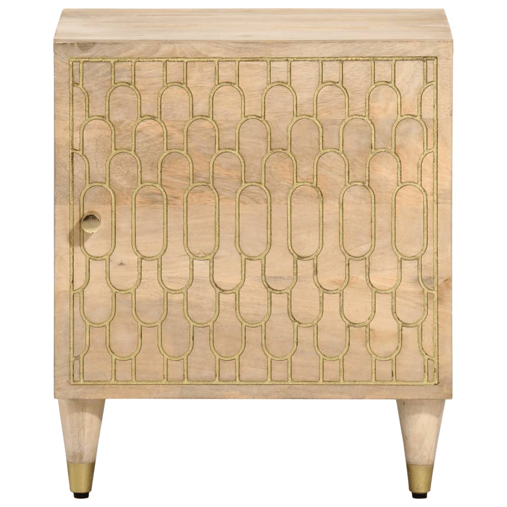 Comodino 40x33x46 cm in Legno Massello di Mango - homemem39