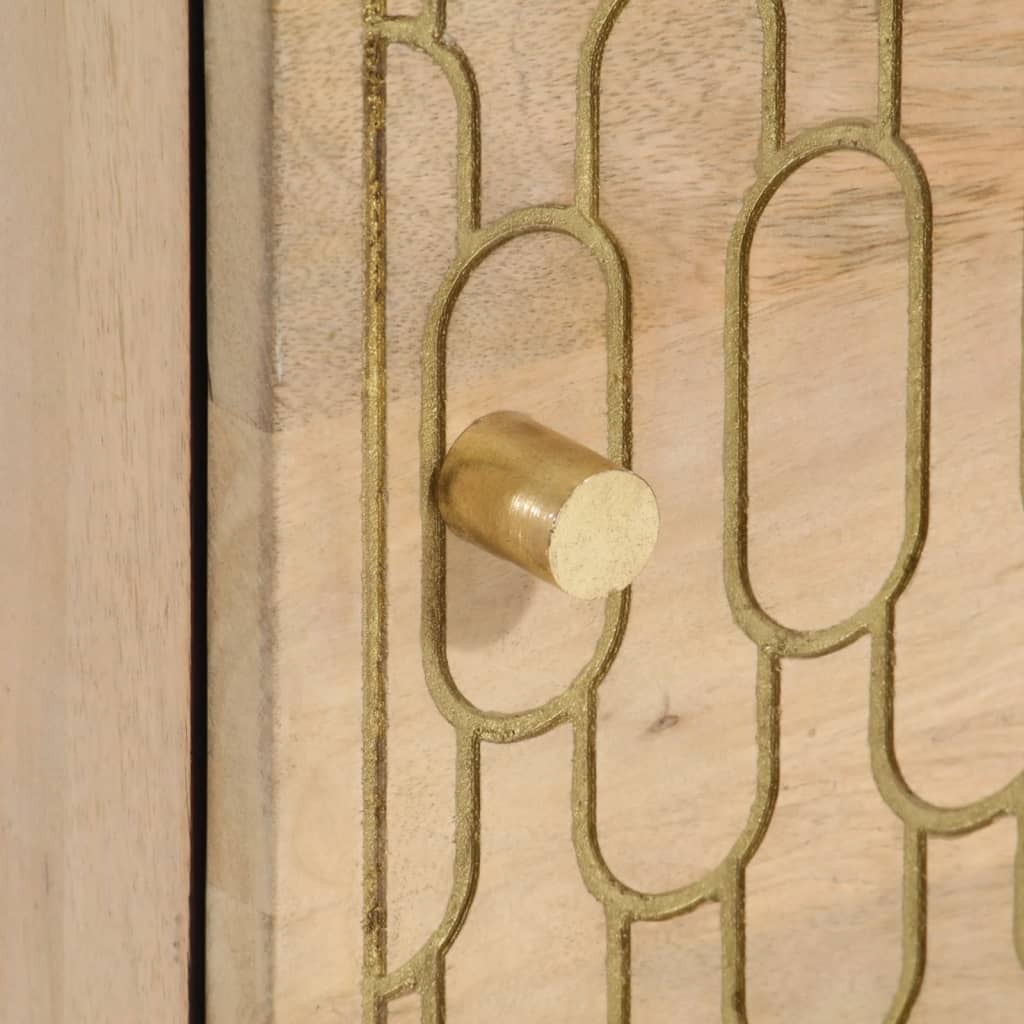 Comodino 40x33x46 cm in Legno Massello di Mango - homemem39