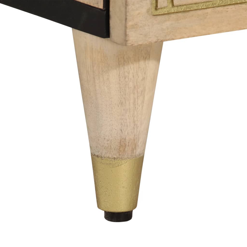 Comodino 40x33x46 cm in Legno Massello di Mango - homemem39