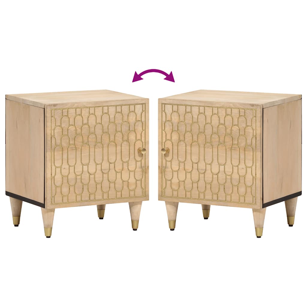 Comodini 2pz 40x33x46 cm in Legno Massello di Mango | homemem39