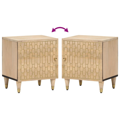 Comodini 2pz 40x33x46 cm in Legno Massello di Mango | homemem39
