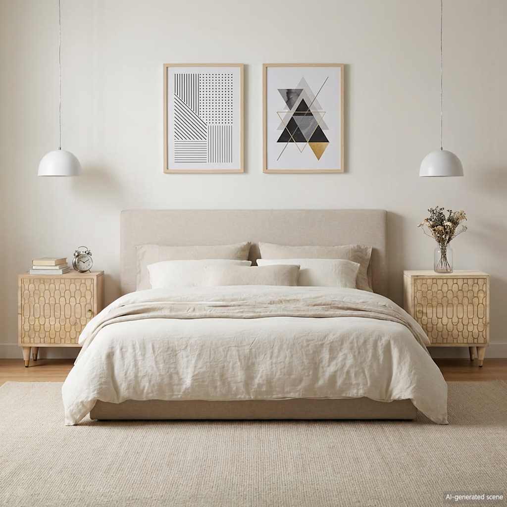 Comodini 2pz 40x33x46 cm in Legno Massello di Mango | homemem39