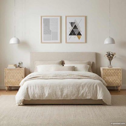 Comodini 2pz 40x33x46 cm in Legno Massello di Mango | homemem39