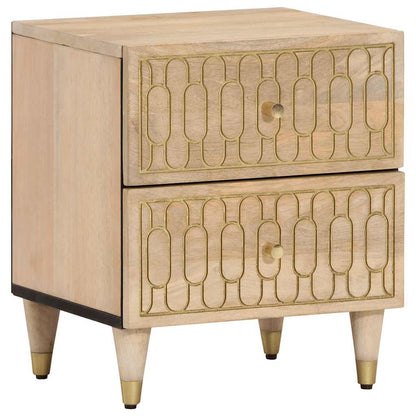Comodini 2pz 40x33x46 cm in Legno Massello di Mango | homemem39