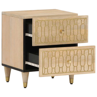 Comodini 2pz 40x33x46 cm in Legno Massello di Mango | homemem39