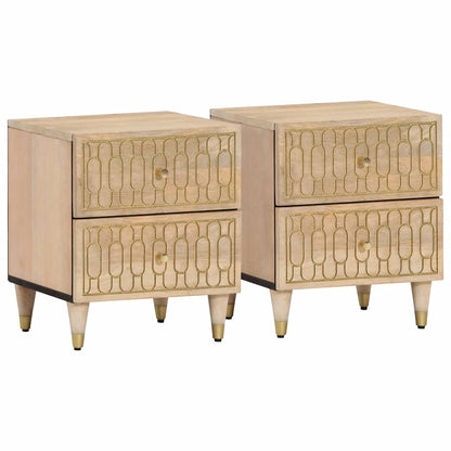 Comodini 2pz 40x33x46 cm in Legno Massello di Mango | homemem39
