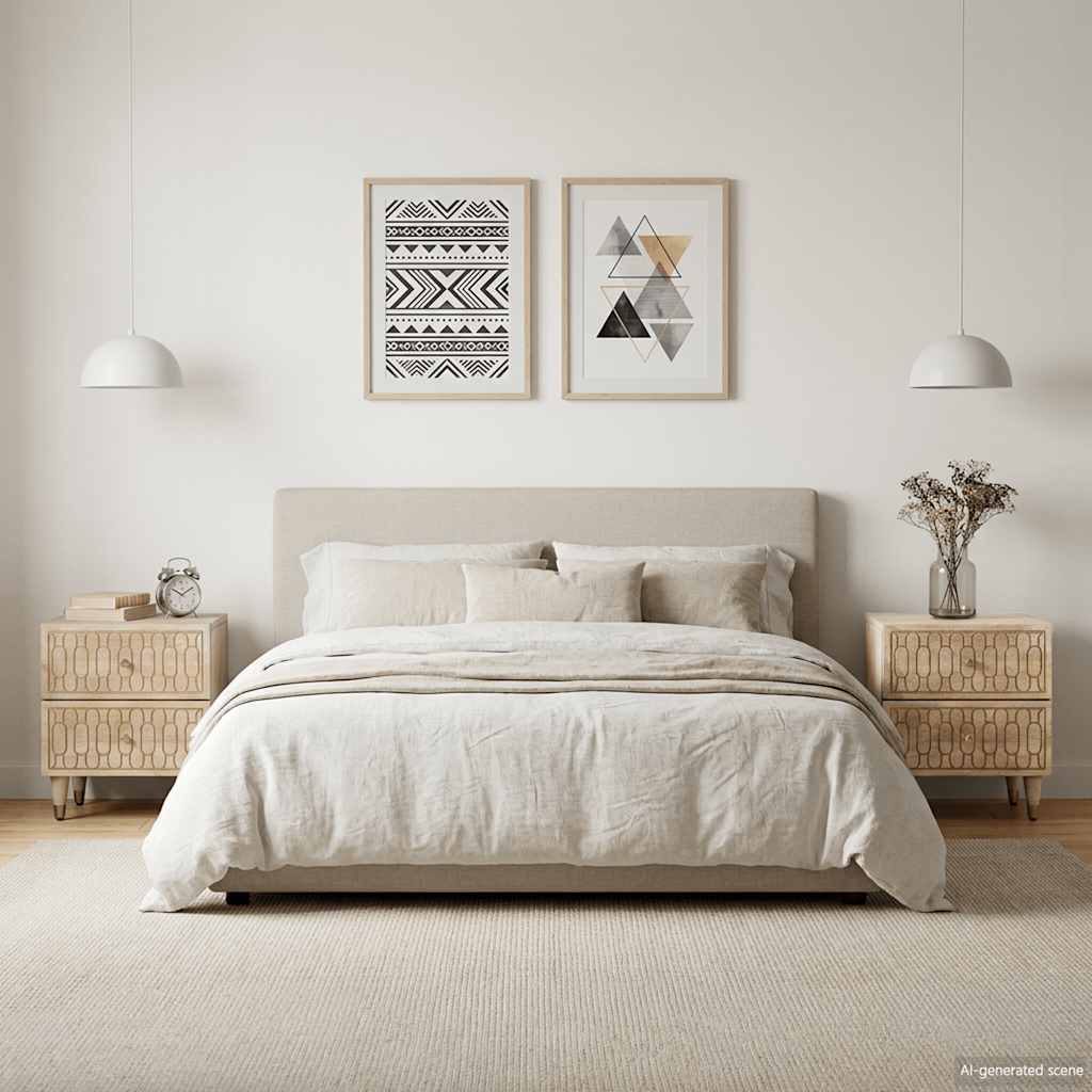 Comodini 2pz 40x33x46 cm in Legno Massello di Mango | homemem39