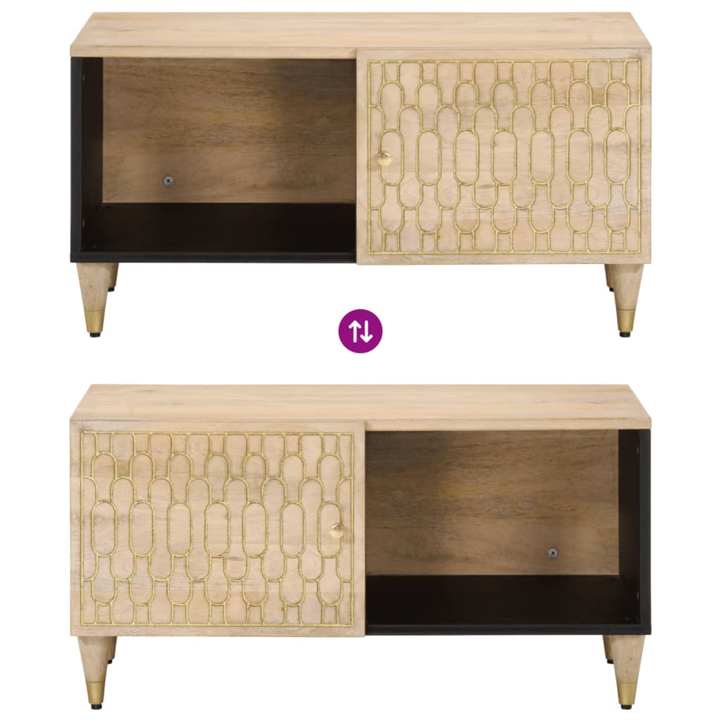 Tavolino da Salotto 80x50x40 cm Legno Massello di Mango