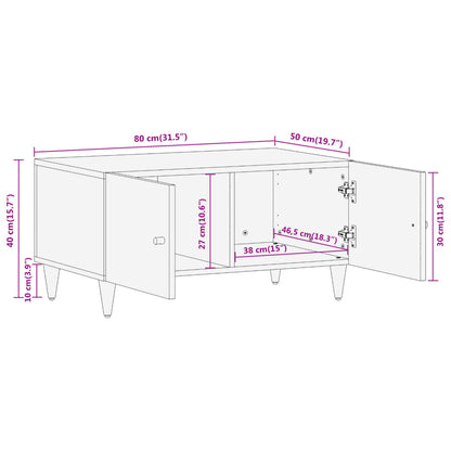 Tavolino da Salotto 80x50x40 cm Legno Massello di Mango | homemem39