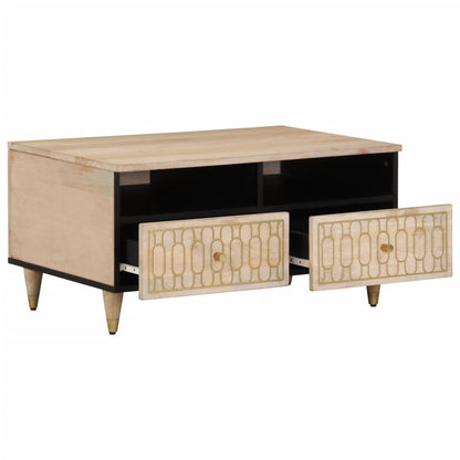 Tavolino da Salotto 80x54x40 cm in Legno Massello di Mango