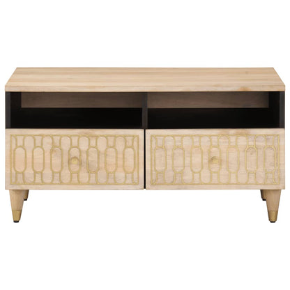 Tavolino da Salotto 80x54x40 cm in Legno Massello di Mango
