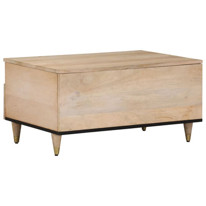Tavolino da Salotto 80x54x40 cm in Legno Massello di Mango