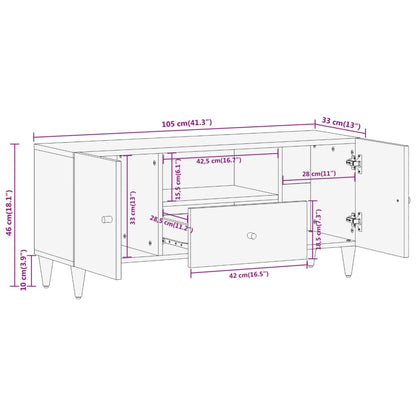 Mobile Porta TV 105x33x46cm in Legno Massello di Mango