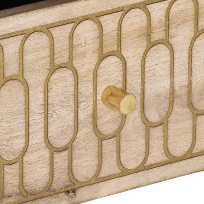 Mobile Porta TV 100x33x46 cm in Legno Massello di Mango - homemem39