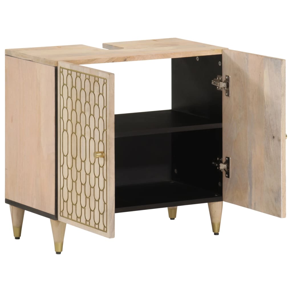 Mobile Lavabo da Bagno 62x33x58cm in Legno Massello di Mango | homemem39