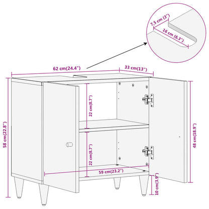 Mobile Lavabo da Bagno 62x33x58cm in Legno Massello di Mango | homemem39