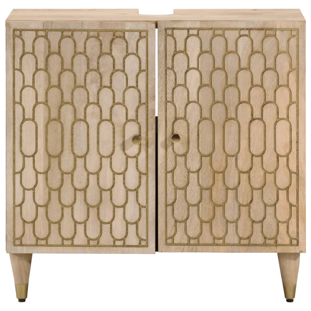 Mobile Lavabo da Bagno 62x33x58cm in Legno Massello di Mango | homemem39