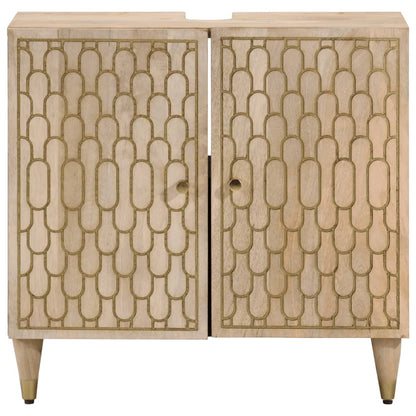 Mobile Lavabo da Bagno 62x33x58cm in Legno Massello di Mango | homemem39