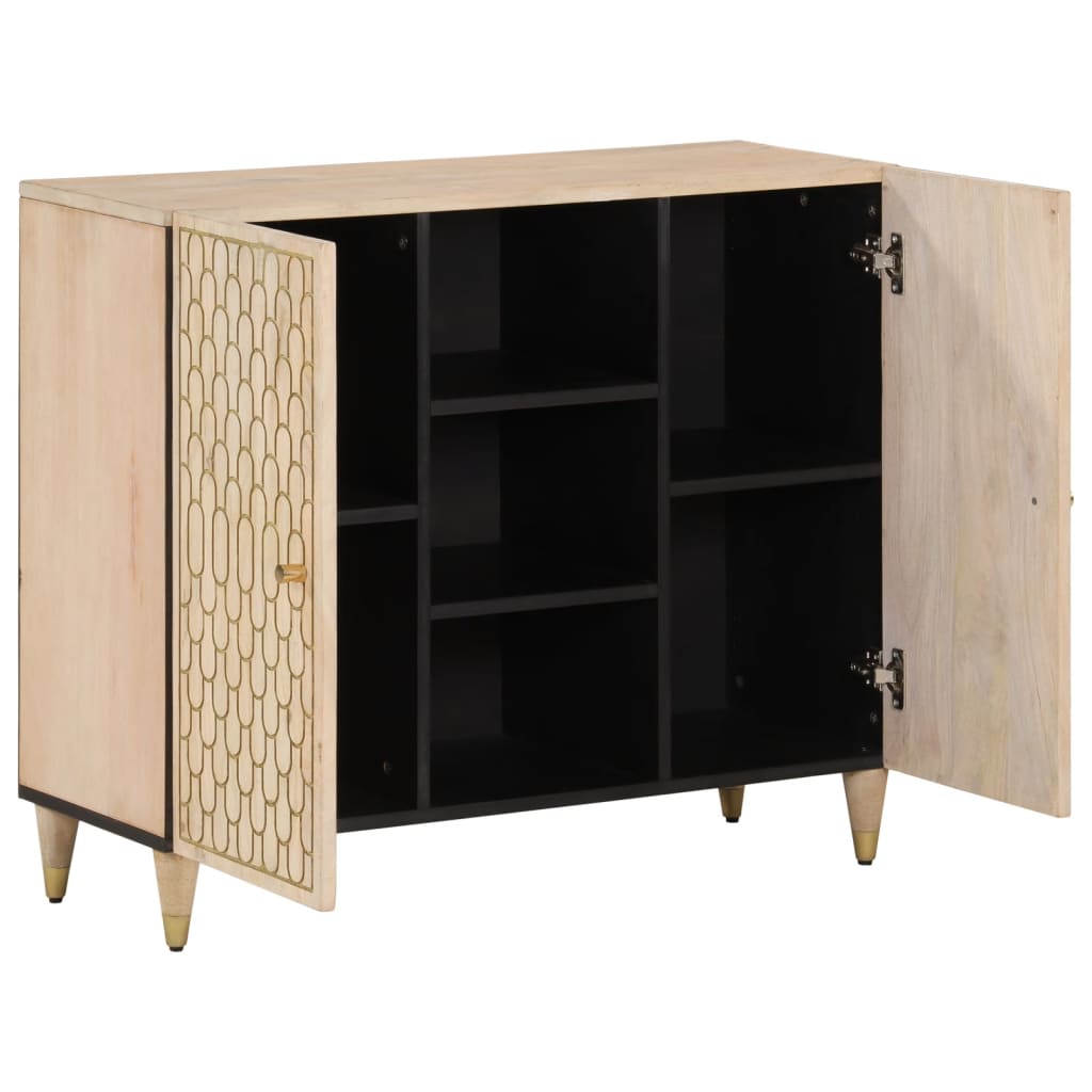 Credenza 90x33x75 cm in Legno Massello di Mango - homemem39