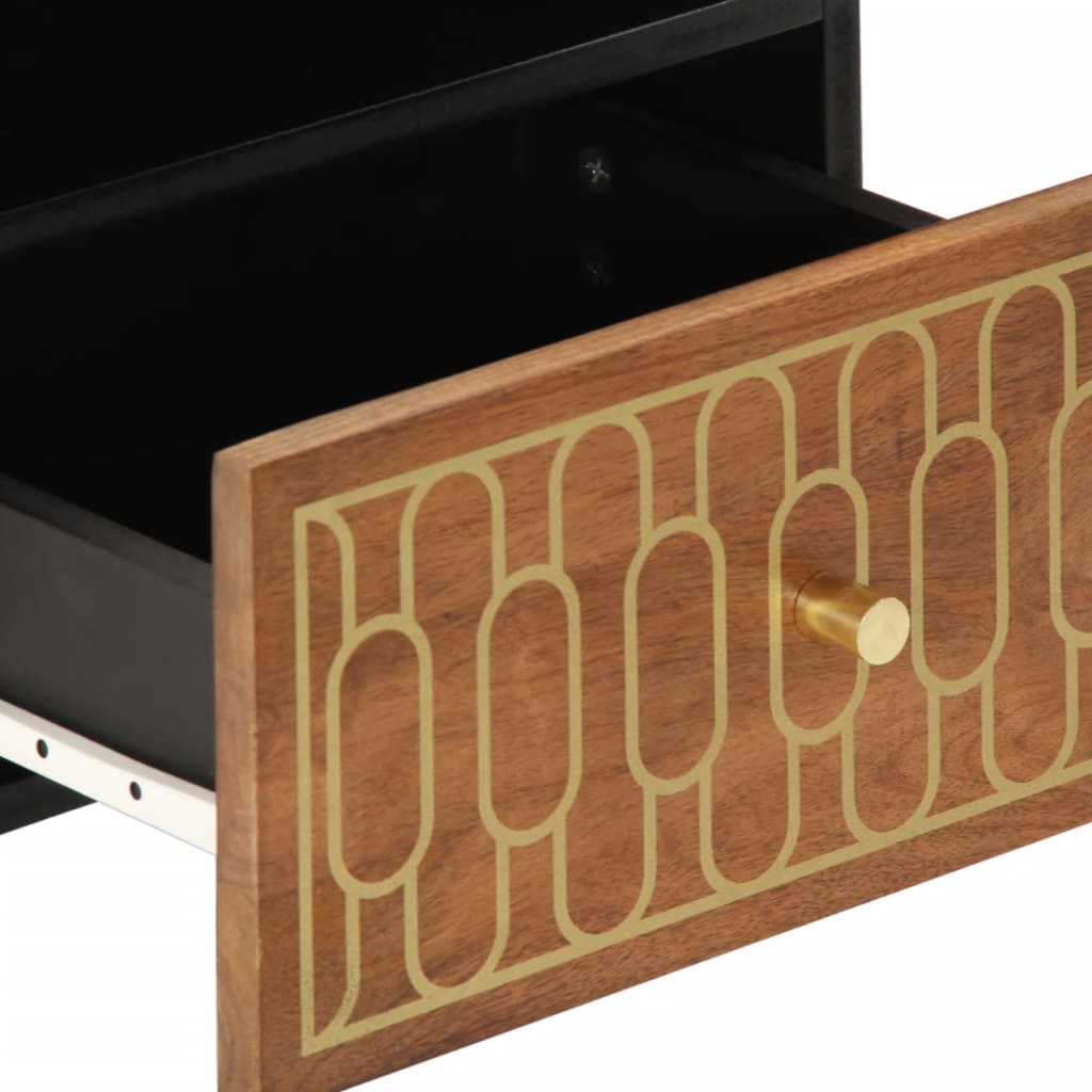 Comodini 2pz 40x33x46 cm in Legno Massello di Mango - homemem39