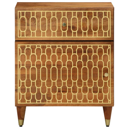 Comodino 50x33x60 cm in Legno Massello di Mango